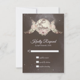 Cartão RSVP Processamento de Fases e Estrelas da Lua Tripla Bo