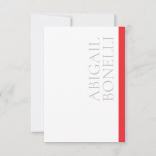 Cartão RSVP Profissional minimalista moderno ousado cinza verm