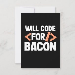 Cartão RSVP Programador Codificará Para Bacon