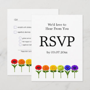 Cartão RSVP 🌈 Prosperar Juntos –com Escolhas de Refeições