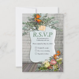 Cartão RSVP Protea - Flor Estrelitzia