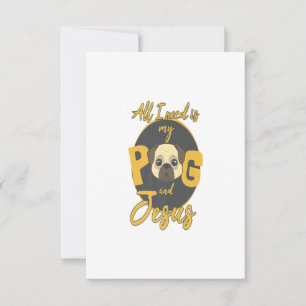 Cartão RSVP Pug Mãe Pai Cristo Cristão Cachorro Cachorro Pug
