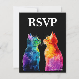 Cartão RSVP 🌈 Puramente Seu Amor Arco-Íris
