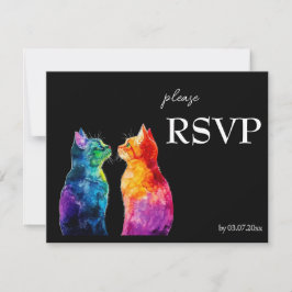 Cartão RSVP 🌈  Purrfectly Yours: A Rainbow Love  budget