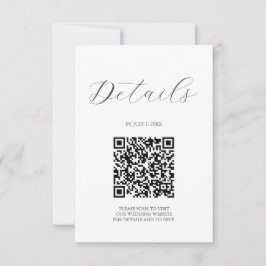 Cartão RSVP QR code Wedding Details Moss Green
