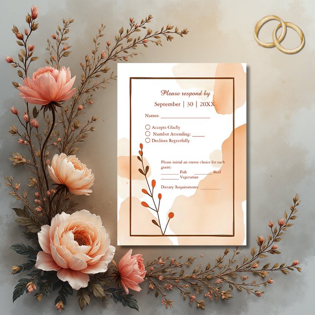 Cartão RSVP Quadro de Aquarela de Boho com abstrato rusticidad (Criador carregado)