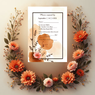 Cartão RSVP Quadro de Aquarela de Boho Suave