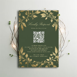 Cartão RSVP Quadro de Folhagem da Floresta Mal-humorada Modern