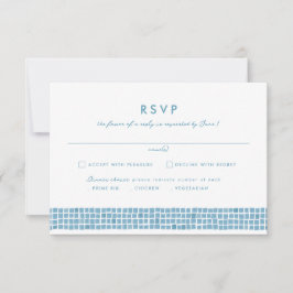 Cartão RSVP Quadro do azulejo Casamento de destino simples gre
