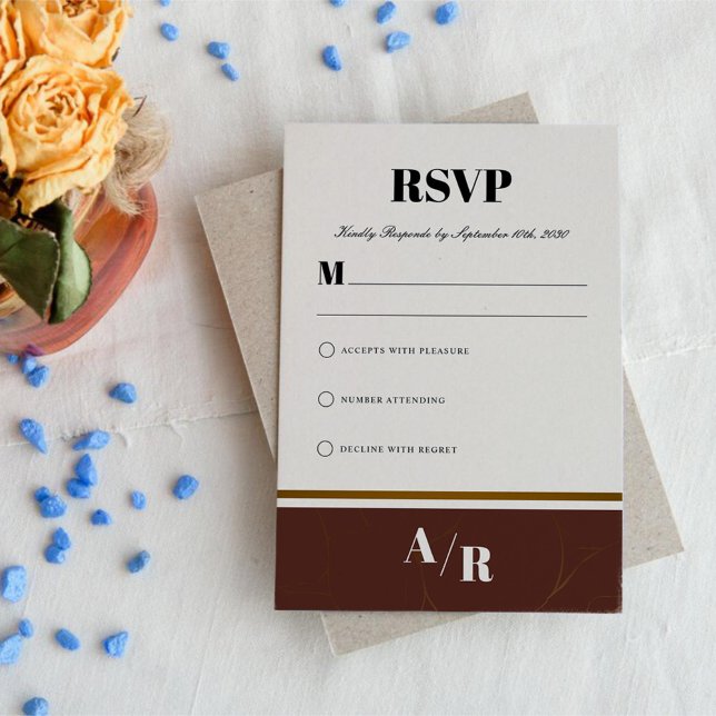 Cartão RSVP Quadro do Ouro Elegância abstrato (Criador carregado)