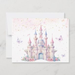 Cartão RSVP Quatro Princesas para Sempre Conto de Fadas do Cas