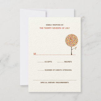 Cartão RSVP Queda de outono Whimsical Deixa Casamento Chic Pop