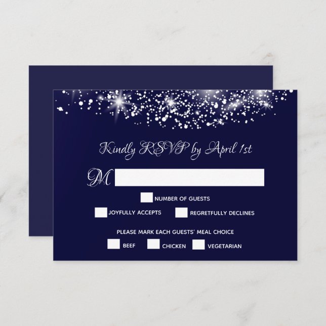 Cartão RSVP Quinceañera Starry Night Sky (Frente/Verso)
