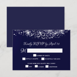 Cartão RSVP Quinceañera Starry Night Sky