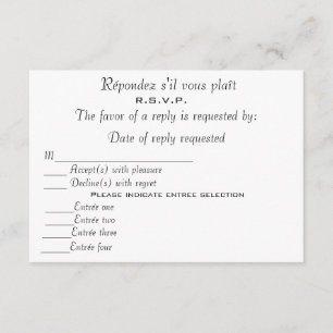 CARTÃO RSVP R.S.V.P