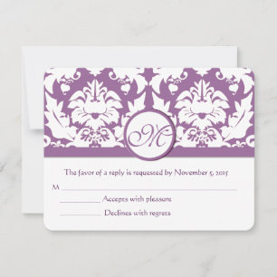 Cartão RSVP Raio Floral Roxo Elegante