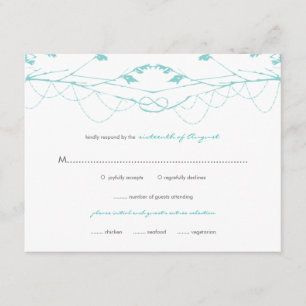 Cartão RSVP Ramificações de Árvores de Amor Anotadas Placa RSV