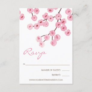 Cartão RSVP Ramificações do Flor de Cereja com Aquicultura