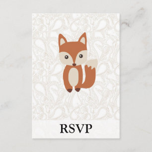 Cartão RSVP Raposa-Bebê