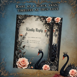 Cartão RSVP Rare as a black swan, timeless as true love. 