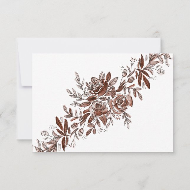 Cartão RSVP Reação de casamento de rosas rosa com seleção de r (Verso)