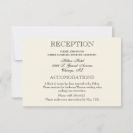 Cartão RSVP Recepção de Casamento Elegante Simples Tradicional