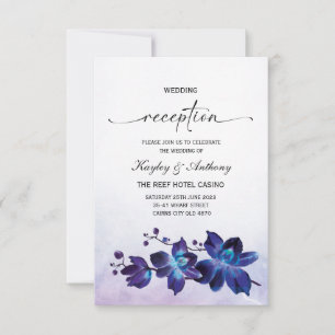 Cartão RSVP Recepção de Orquídea Azul Turquesa Roxa