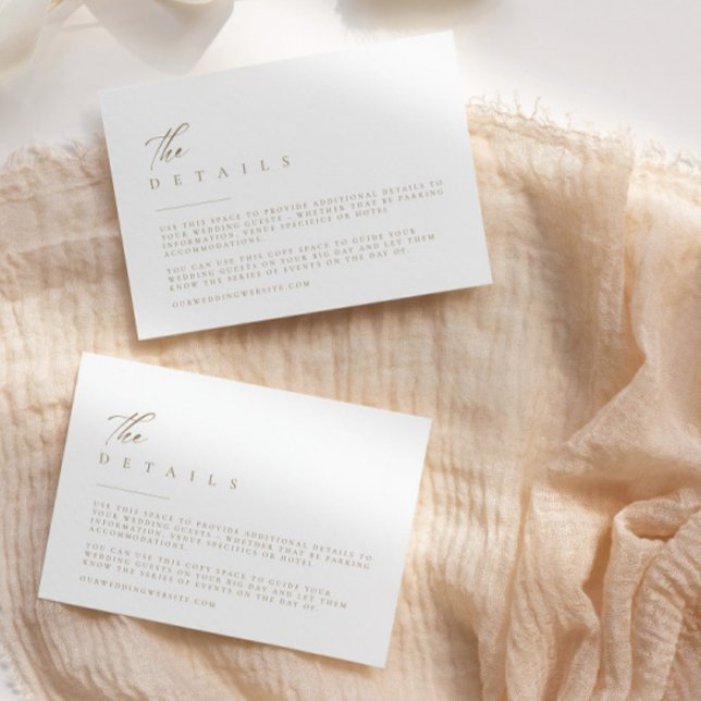 Cartão RSVP Receptáculo de Detalhes de Casamento de Tipografia (Criador carregado)