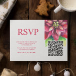Cartão RSVP Red Poinsettia Winter Christmas Weding QR Code<br><div class="desc">Red Poinsettia Winter Christmas Wedding QR Code RSVP Card é criado por szdesign. Caso precise de personalização,  seja livre para me contactar através do bate-papo Zazzle.</div>