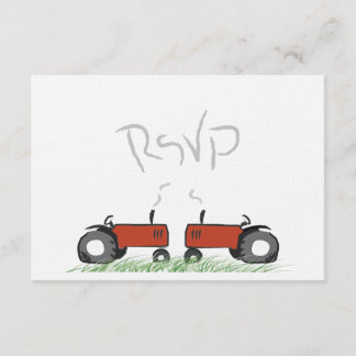 Cartão RSVP Red Trator Wedding