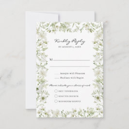 Cartão RSVP Refeições Elegantes com Verduras