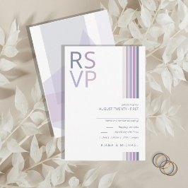 Cartão RSVP Refined Lines Geometric Wedding Violet ID983