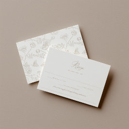 Cartão RSVP Regency Beige Allergy Diet Restringe Casamento