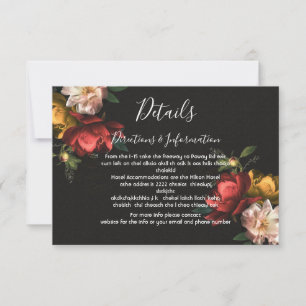 Cartão RSVP Rembrandt Floral Wedding Details and info card