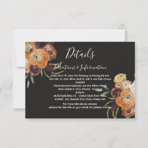 Cartão RSVP Rembrandt Floral Wedding Details and info card