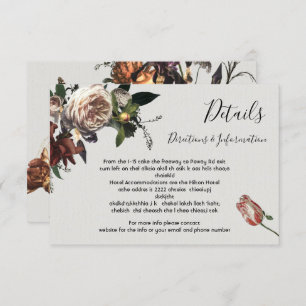 Cartão RSVP Rembrandt Floral Wedding Details and info card