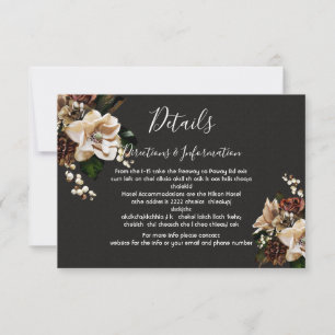 Cartão RSVP Rembrandt Floral Wedding Details and info card