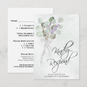 Cartão RSVP Responda gentilmente ao casamento entre Eucalyptus