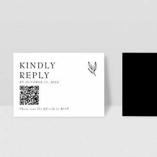 Cartão RSVP Responda gentilmente ao Elegante Código QR de Casa