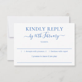 Cartão RSVP Responda por Gentileza Casamento Azul Cobalto
