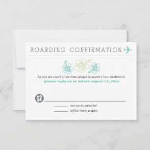 Cartão RSVP Responder ao Boarding Pass de Nassau