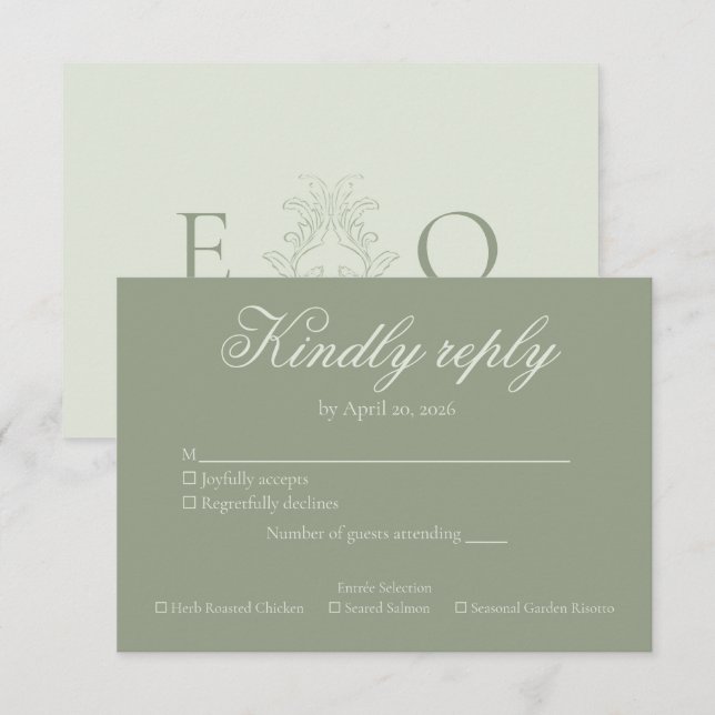 Cartão RSVP Response Card (Frente/Verso)