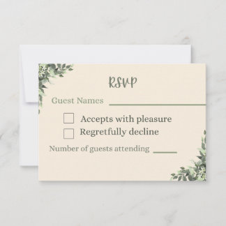 Cartão RSVP Response card wedding 