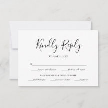 Respostas de Casamento Simples Elegantes Preto e B