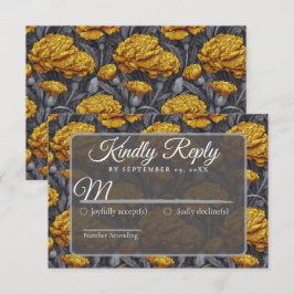 Cartão RSVP Retro Custom Carnation Inspired Seaside Wedding