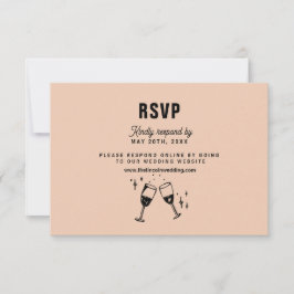 Cartão RSVP Retro Funky Modern Wedding