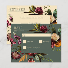 Cartão RSVP Riqueza do Casamento Verde Colorido Primavera