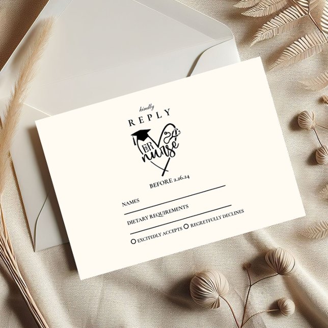 Cartão RSVP RN Nurse Graduation Party (Criador carregado)