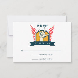 Cartão RSVP Rock and Roll Wedding