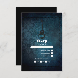 Cartão RSVP Rock n' Roll - Código QR do Casamento vintage Retr